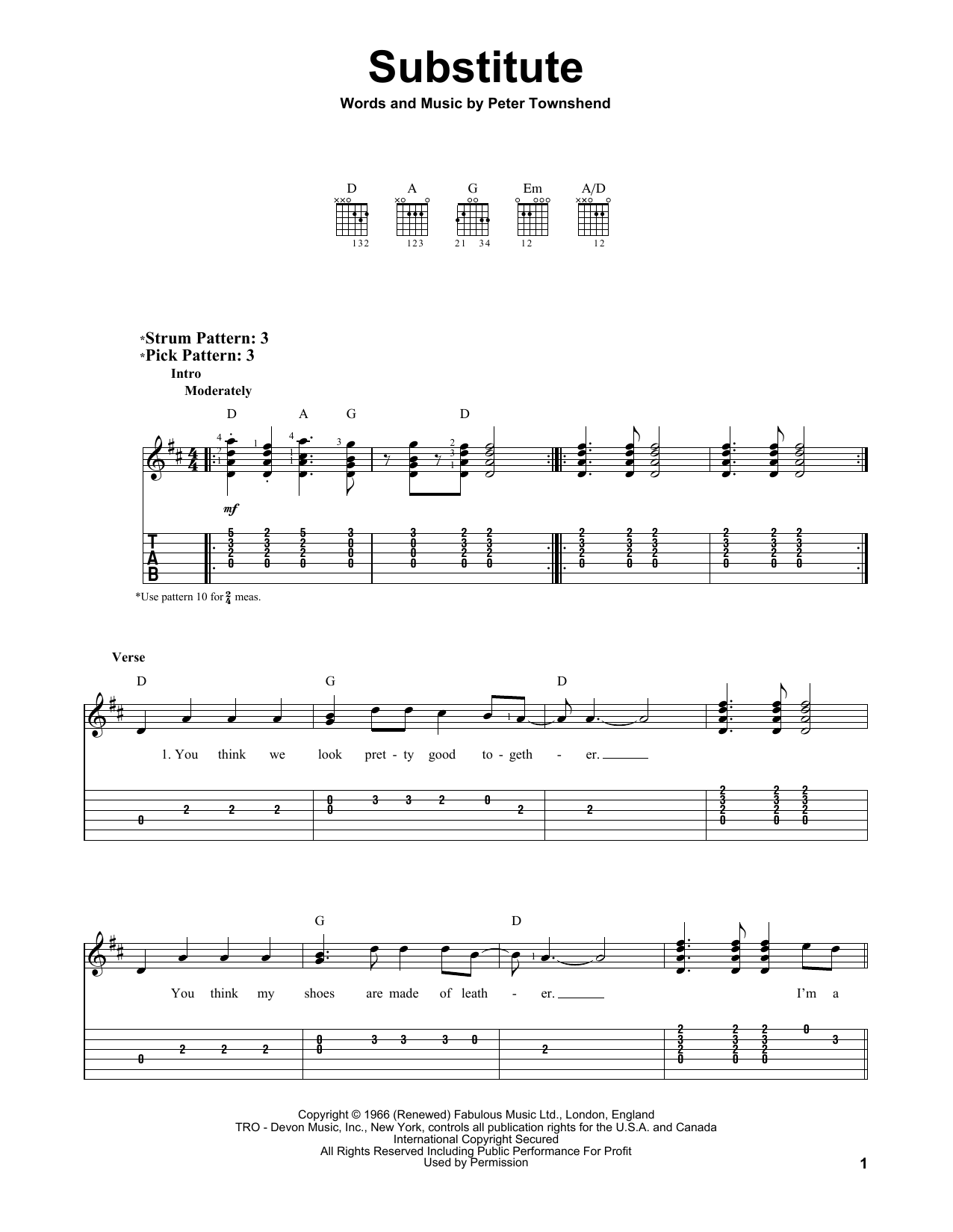 Produktgalerie: Seite 1 von 1 Substitute, The Who, Gitarre