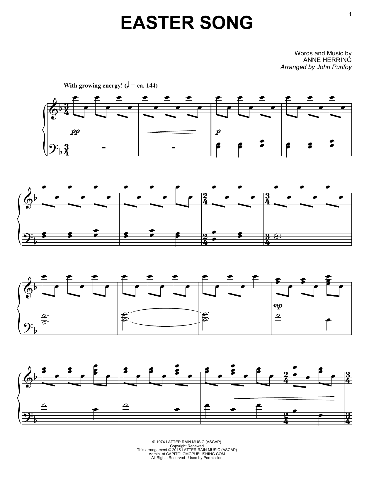 Product gallery: Page 1 of 1 Easter Song, Glad