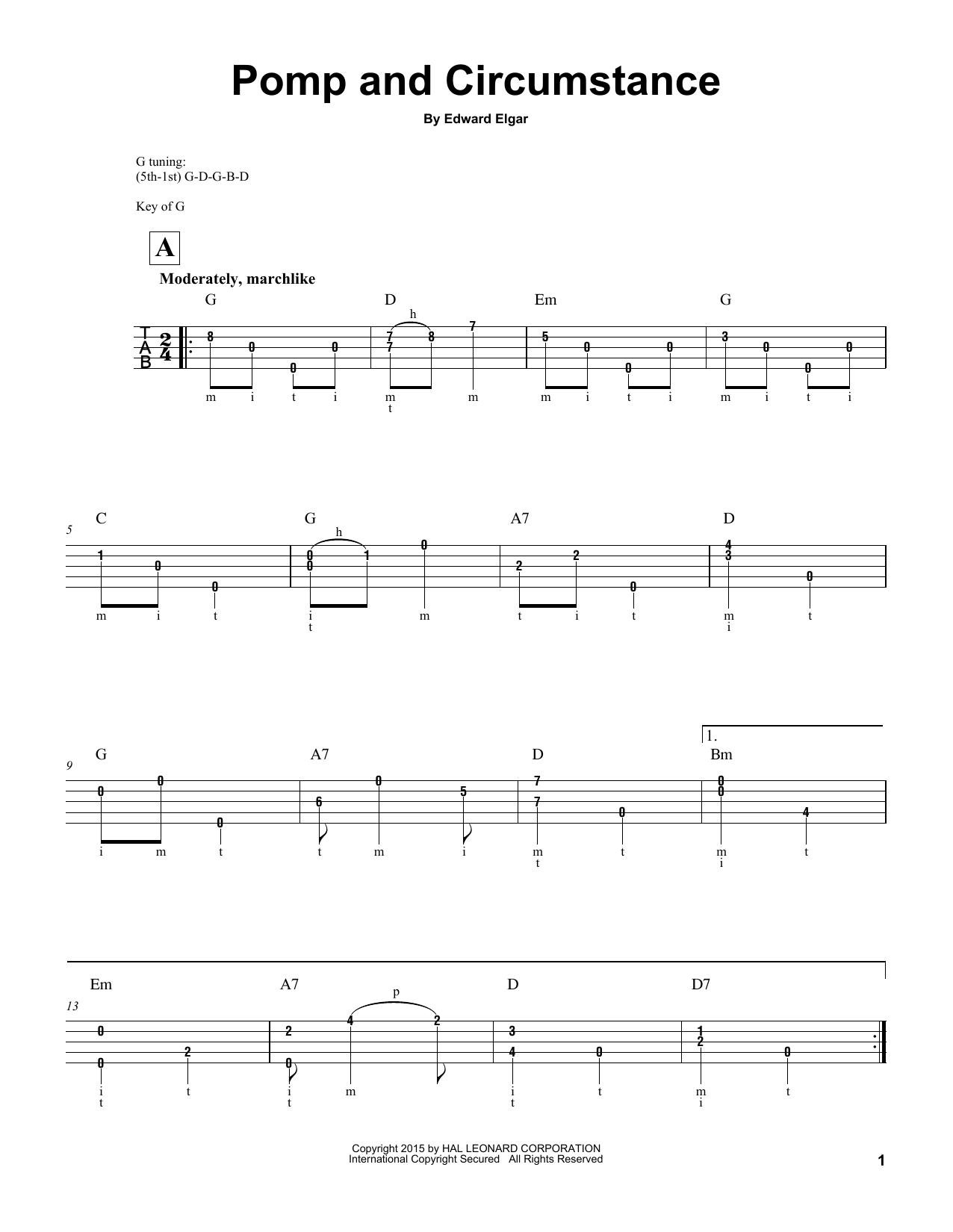 Produktgalerie: Seite 1 von 1 Pomp And Circumstance, Edward Elgar, Banjo