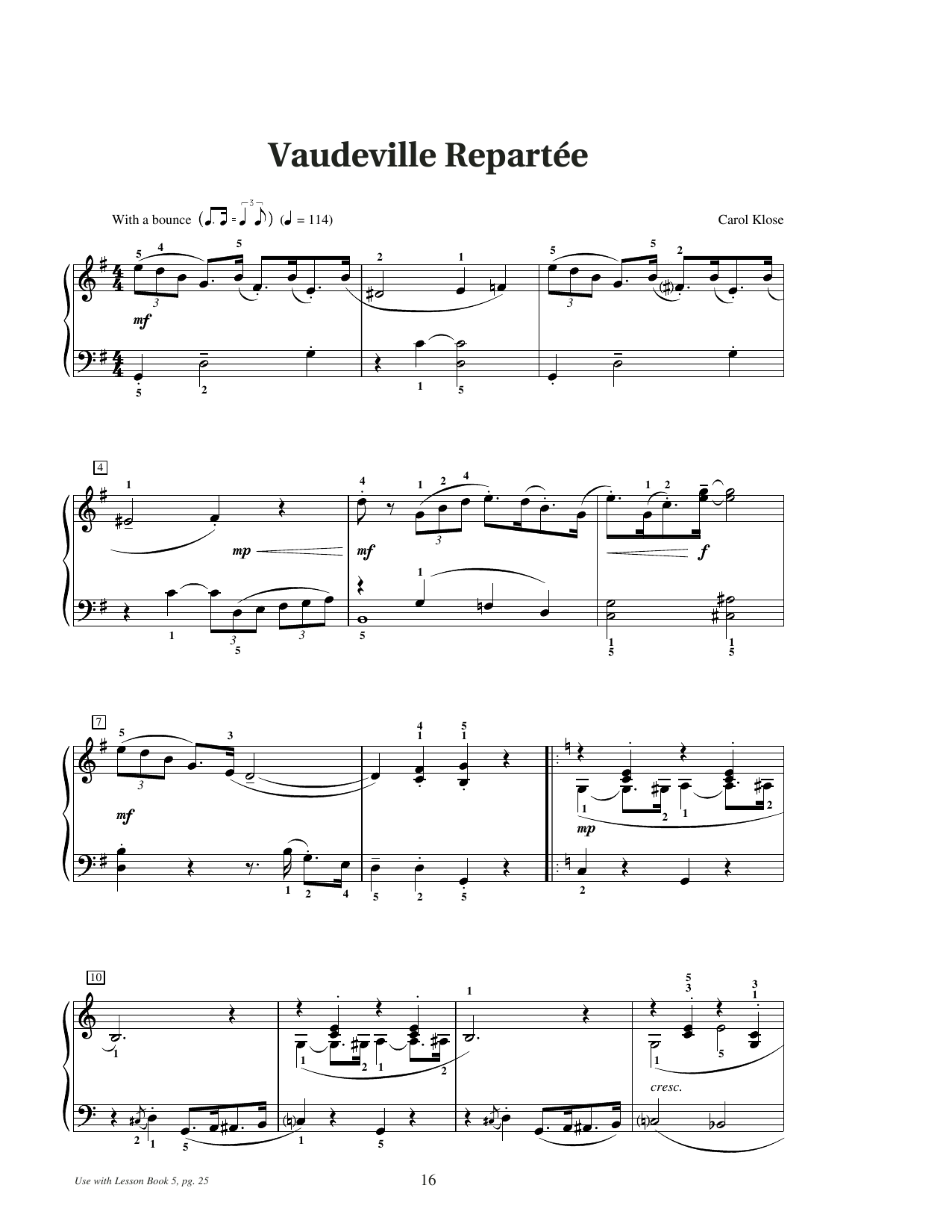 Produktgalerie: Seite 1 von 1 Vaudeville Repartee, Carol Klose, Klavier