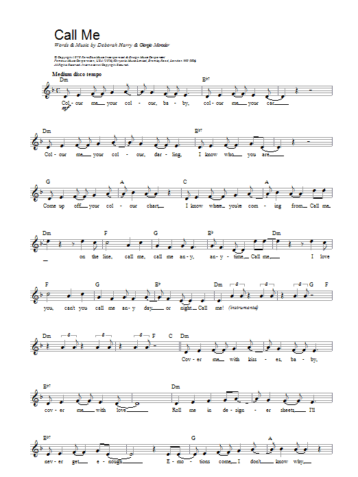Produktgalerie: Seite 1 von 1 Call Me, Blondie, Melodieinstrument