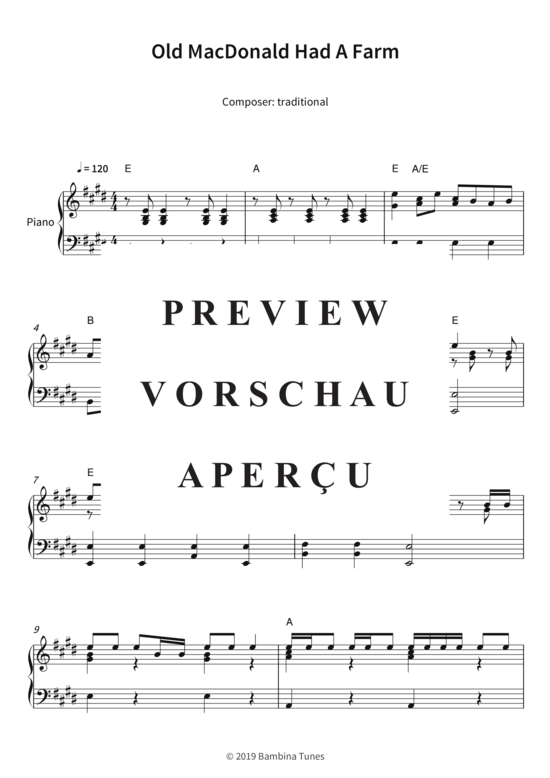 Produktgalerie: Seite 4 von 5 Old MacDonald Had A Farm , , Klavier Solo