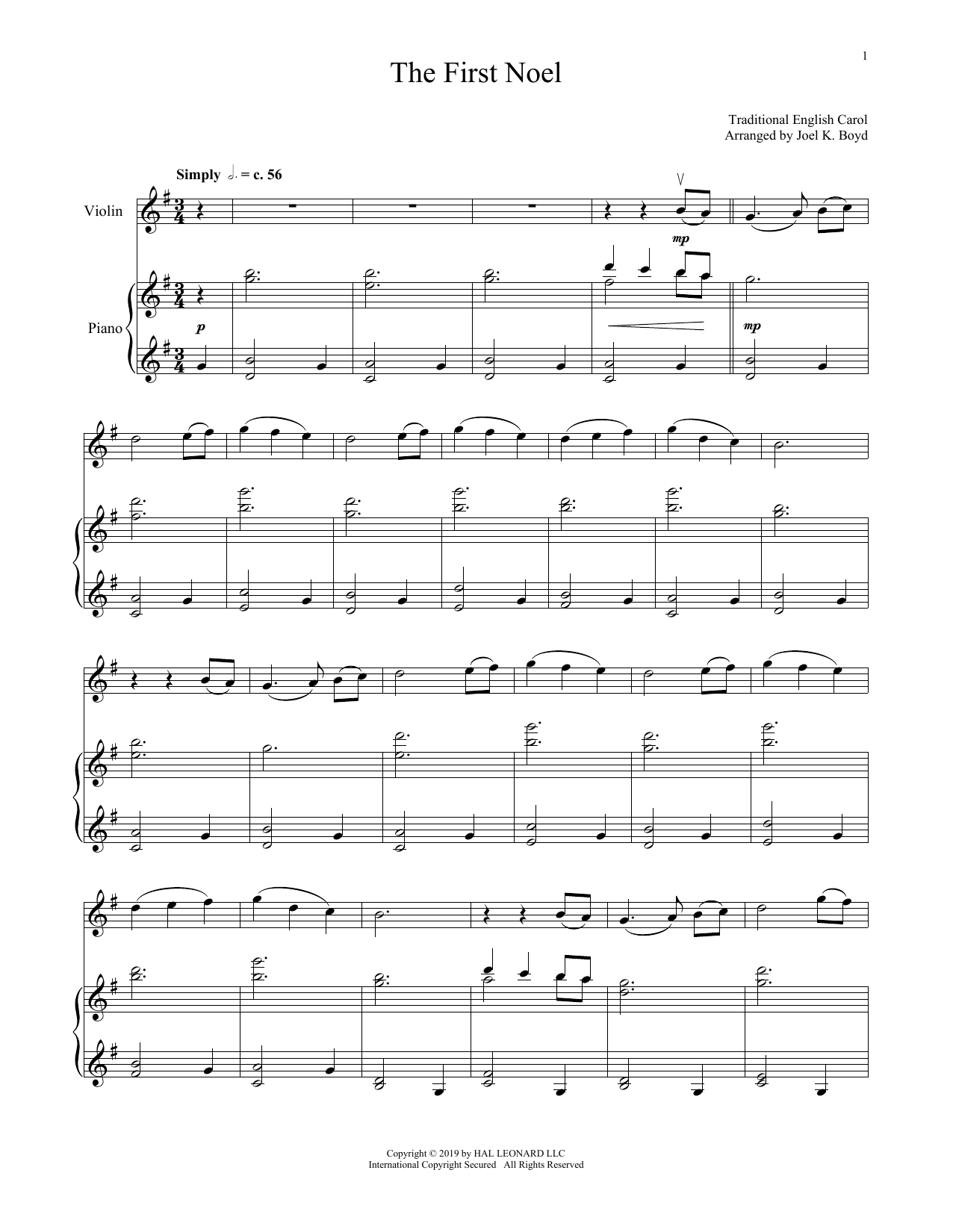 Product gallery: Page 1 of 1 The First Noel, Christmas Carol