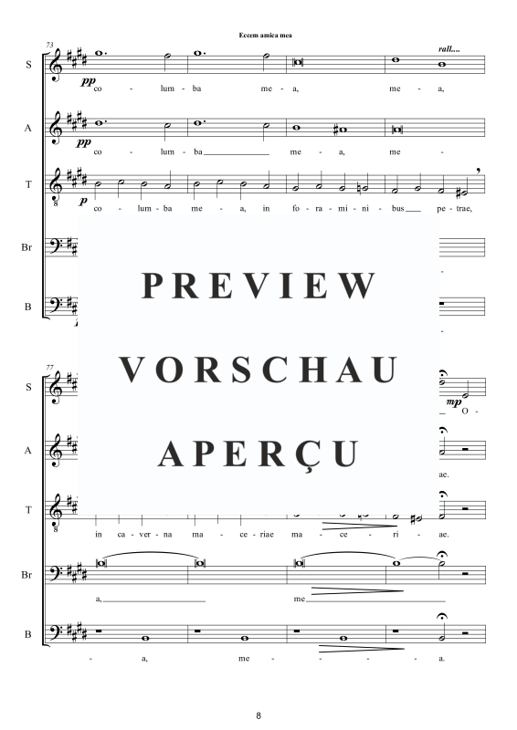 Produktgalerie: Seite 9 von 11 Ecce, amica mea - Geistliche Motette, , Gemischter Chor SSAATB und Bariton Solo a capella