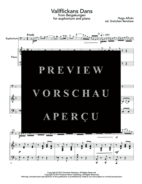 Product gallery: Page 5 of 11 Vallflickans Dans, , (euphonium and piano)