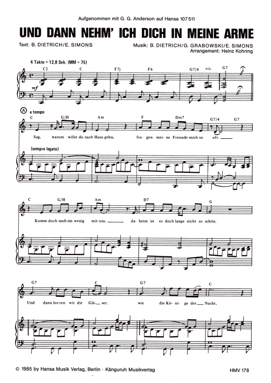 gallery: Und dann nehm ich dich in meine Arme , Anderson, 	G.G., Klavier und Gesang