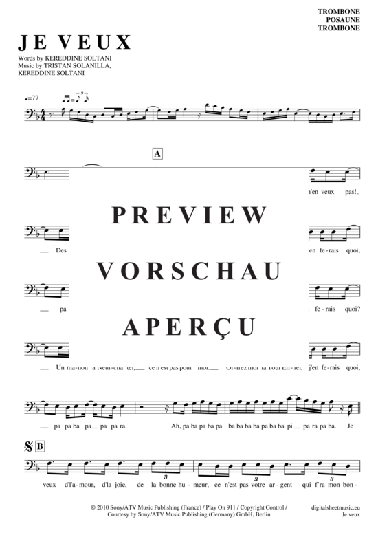 gallery: Je Veux , Zaz, (Posaune / Bariton)