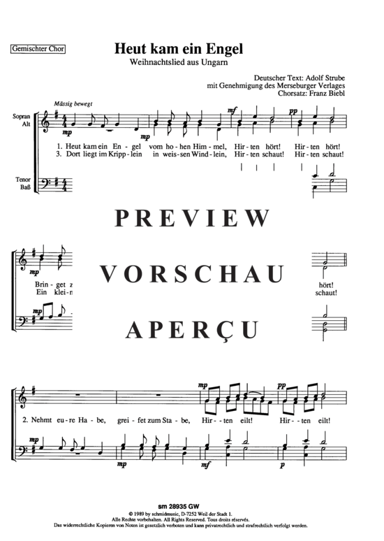 Produktgalerie: Seite 3 von 3 Heut kam ein Engel , , (Gemischter Chor)