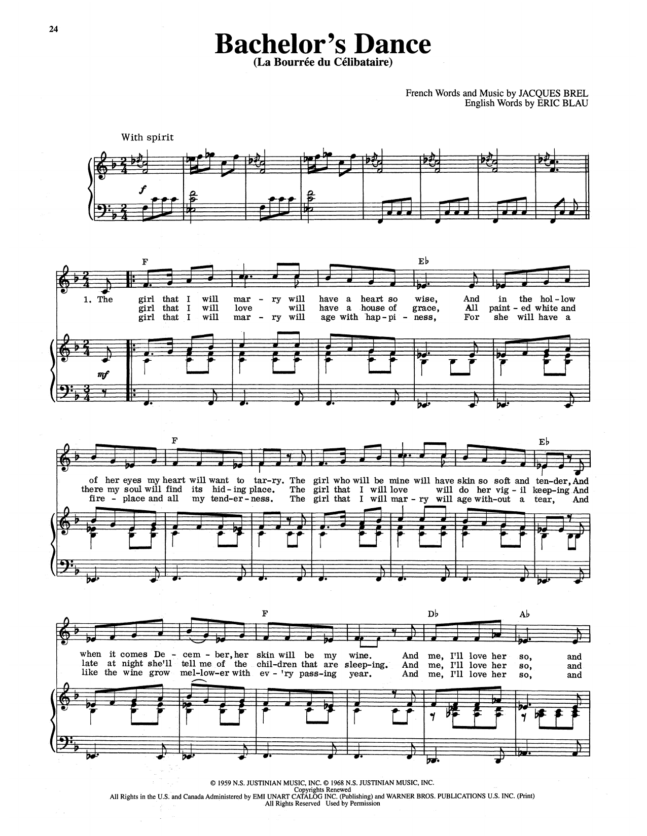 Produktgalerie: Seite 1 von 1 Bachelor's Dance (La Bourree Du Celibataire), Eric Blau, Gesang, Klavier