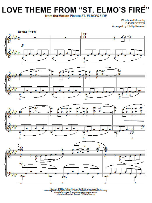 Produktbild zu: Love Theme From St. Elmo's Fire (arr. Phillip Keveren)