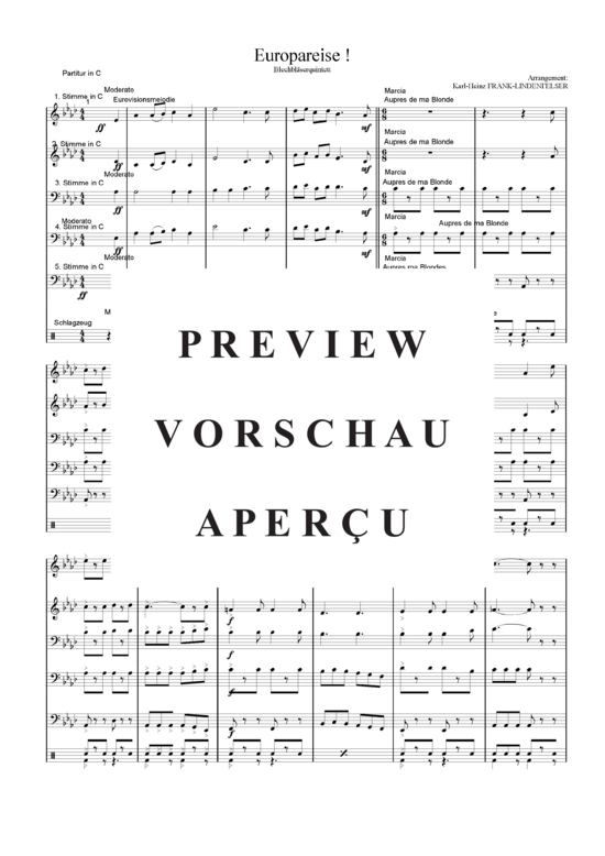 Produktgalerie: Seite 3 von 21 Europareise , Blasorchester Fatamo, (Blechbläser Quintett flexible Besetzung)