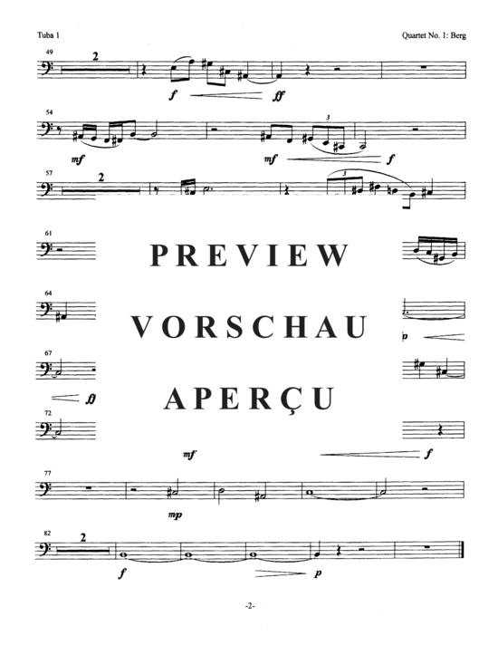 Product gallery: Page 18 of 20 Quartet No. 1: Berg , , (tuba quartet 2x trombone +2x tuba)