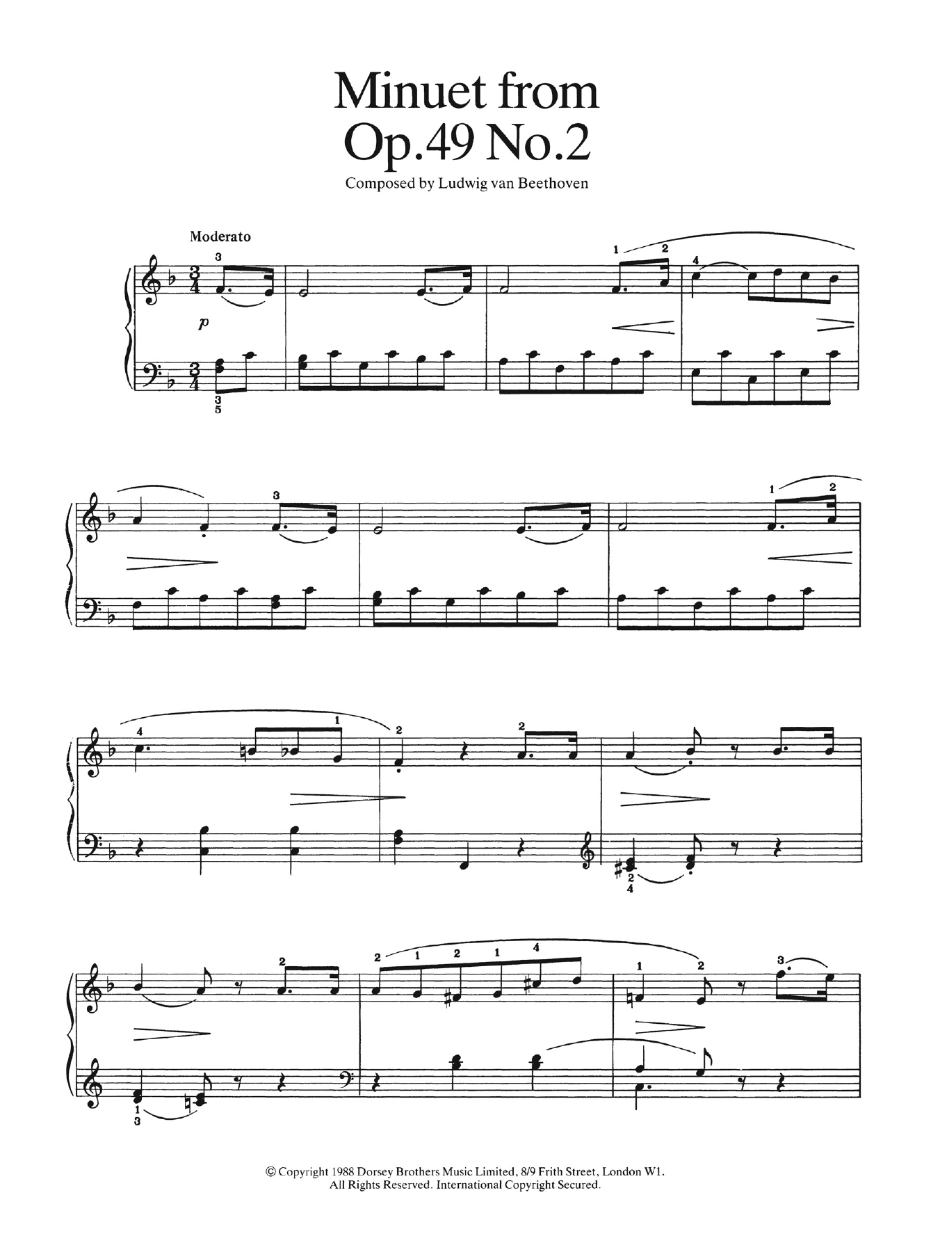 Product picture to: Minuet from Op. 49, No.2