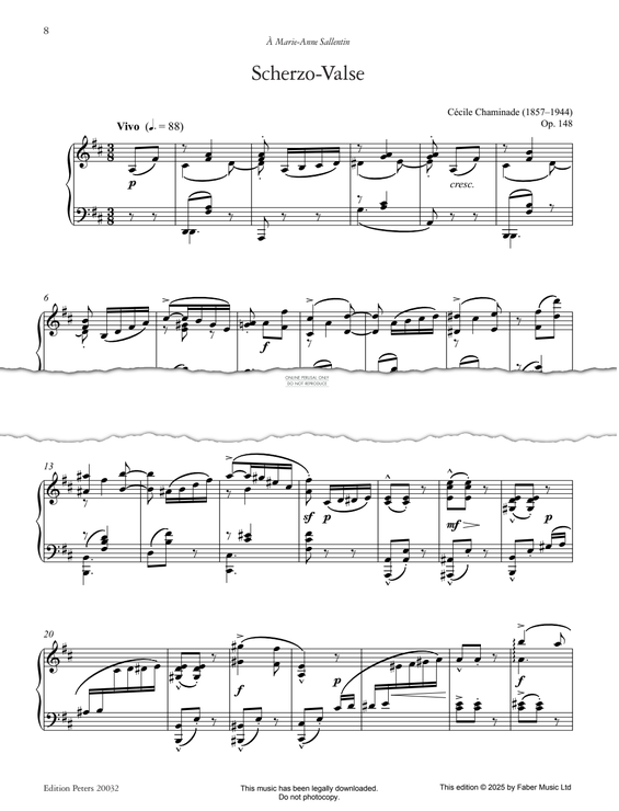 Produktgalerie: Seite 1 von 1 Scherzo-Valse Op. 148, Cécile Chaminade, Klavier