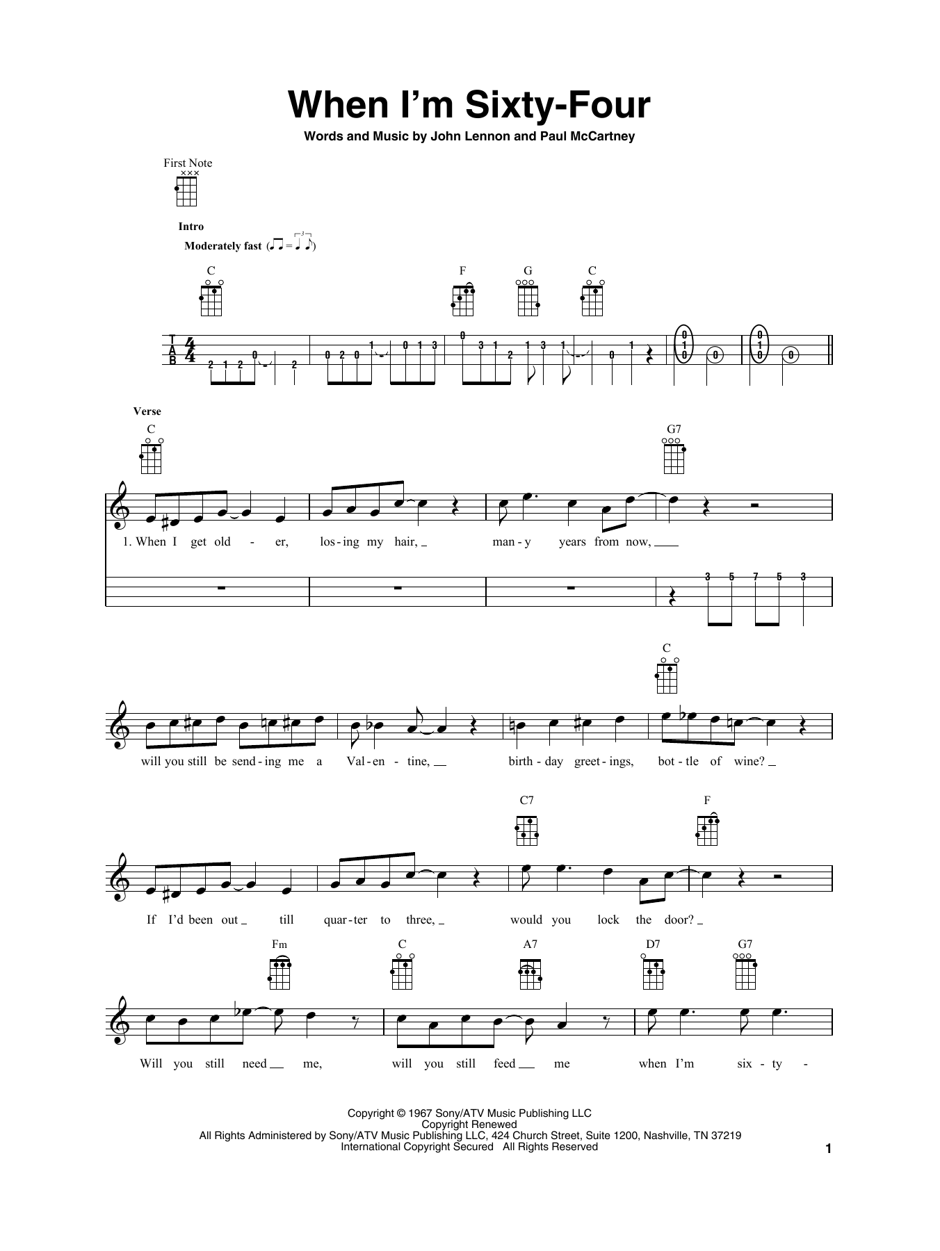 Product gallery: Page 1 of 1 When I'm Sixty-Four, The Beatles
