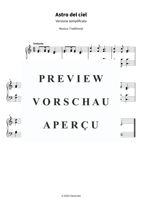 Product gallery: Page 1 of 5 Astro del ciel - Versione semplificata, , Piano Solo