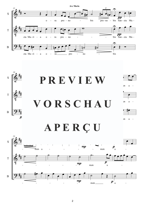 Produktgalerie: Seite 3 von 7 Ave Maria - Gebet, , Gemischter Chor 3-stimmig STB a capella