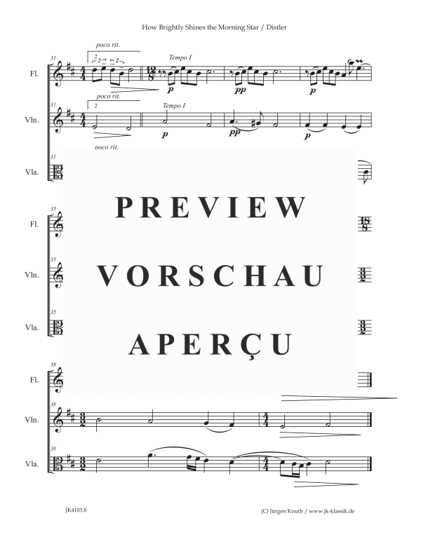 gallery: How Brightly Shines Our Morning Star (The Year Cycle, Op. 5 No. 11), , Gemischter Chor 3-stimmig SAM oder 3 Instrumente