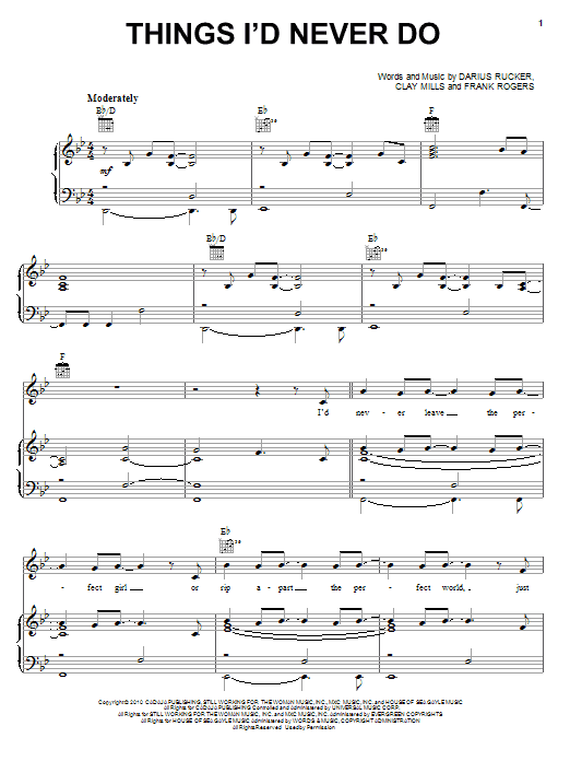 Produktgalerie: Seite 1 von 1 Things I'd Never Do, Darius Rucker, Gesang, Gitarre, Klavier