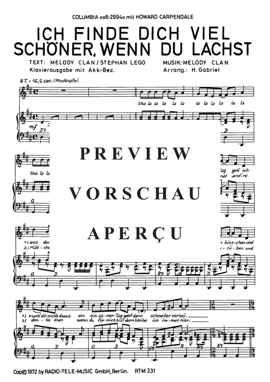 Produktgalerie: Seite 4 von 4 Ich finde Dich viel schöner wenn Du lachst, Carpendale, 	Howard, Klavier und Gesang