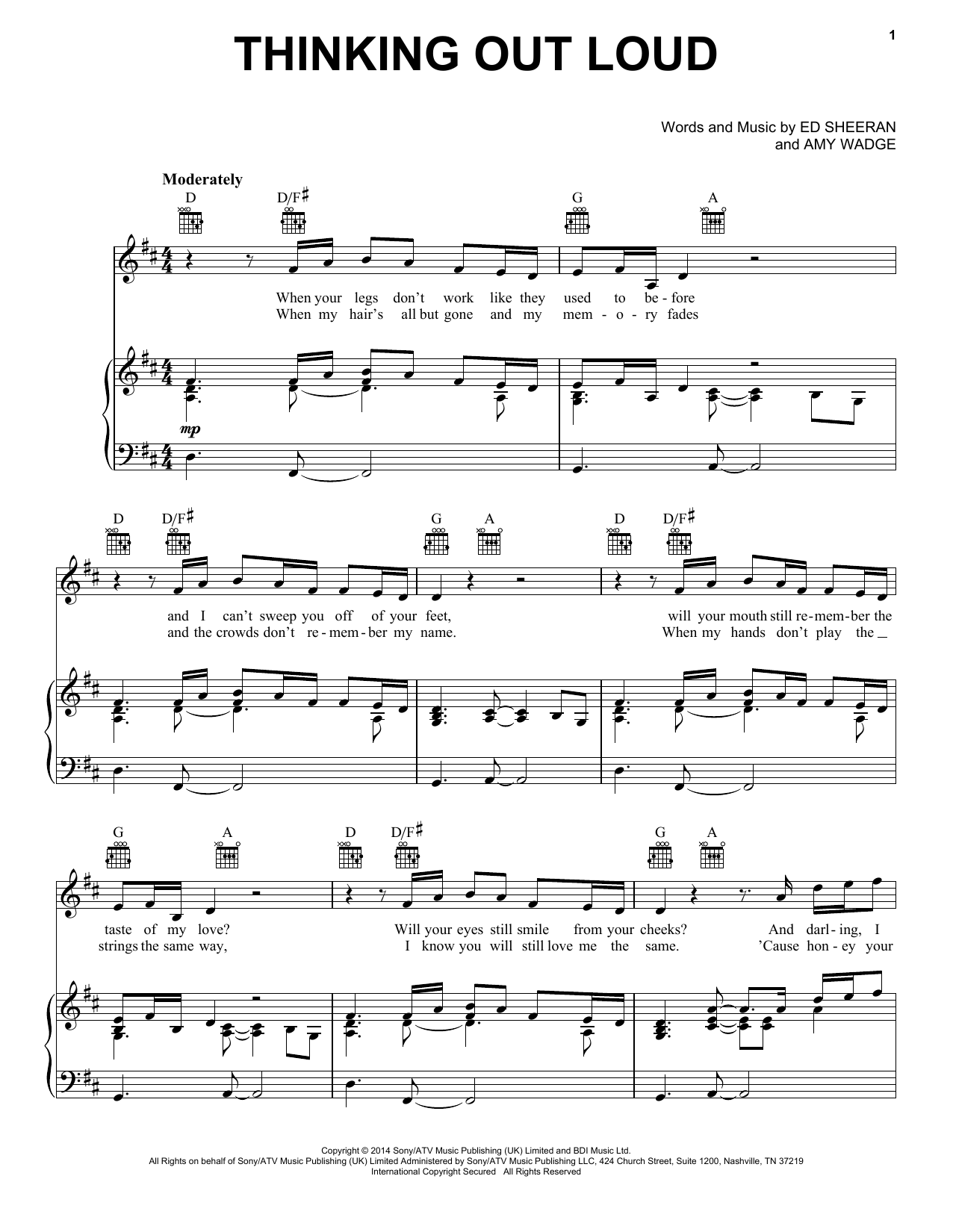 Produktbild zu:  Thinking Out Loud - Ed Sheeran