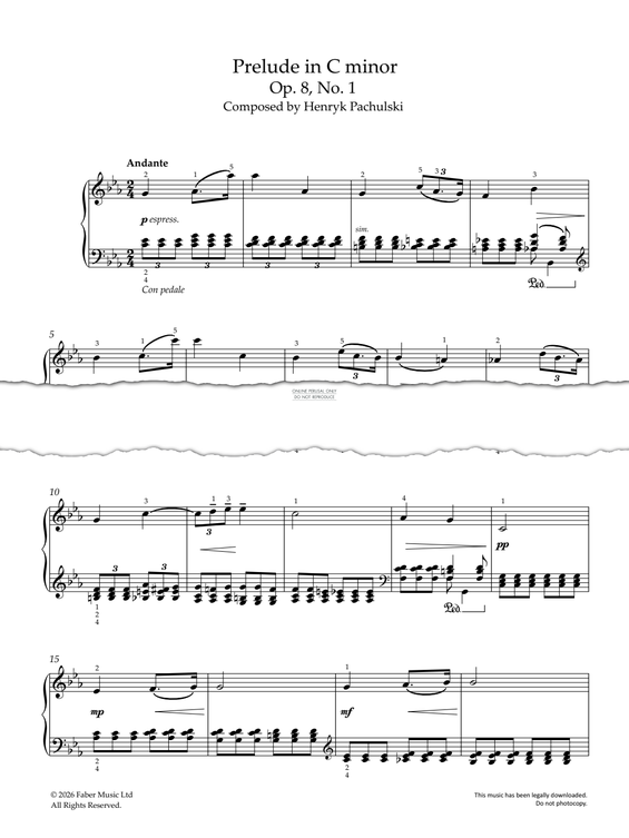 Produktbild zu: Prelude in C minor, Op. 8 No. 1