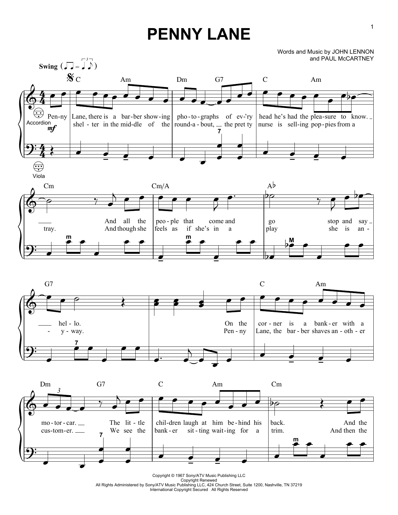 Product gallery: Page 1 of 1 Penny Lane, The Beatles