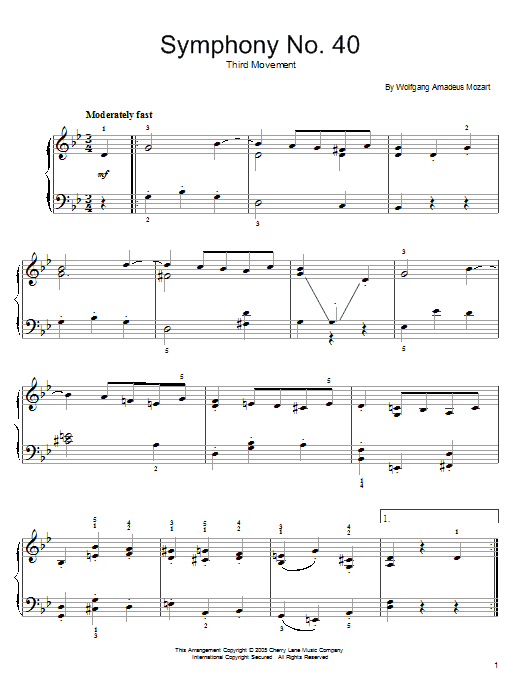 Produktbild zu: Symphony No. 40 in G Minor, Third Movement ("Minuet")