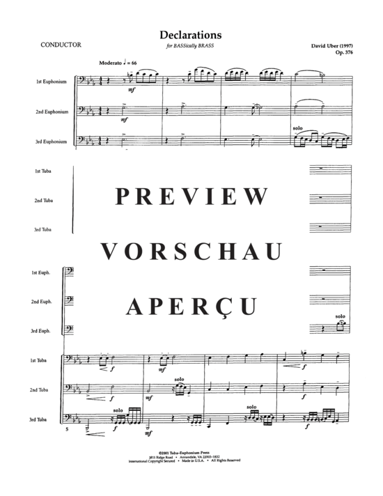 Produktgalerie: Seite 3 von 21 Declarations , , (Tuba Ensemble EEETTT)