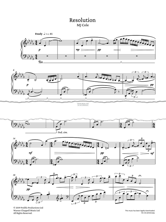 Produktgalerie: Seite 1 von 1 Resolution, MJ Cole, Klavier