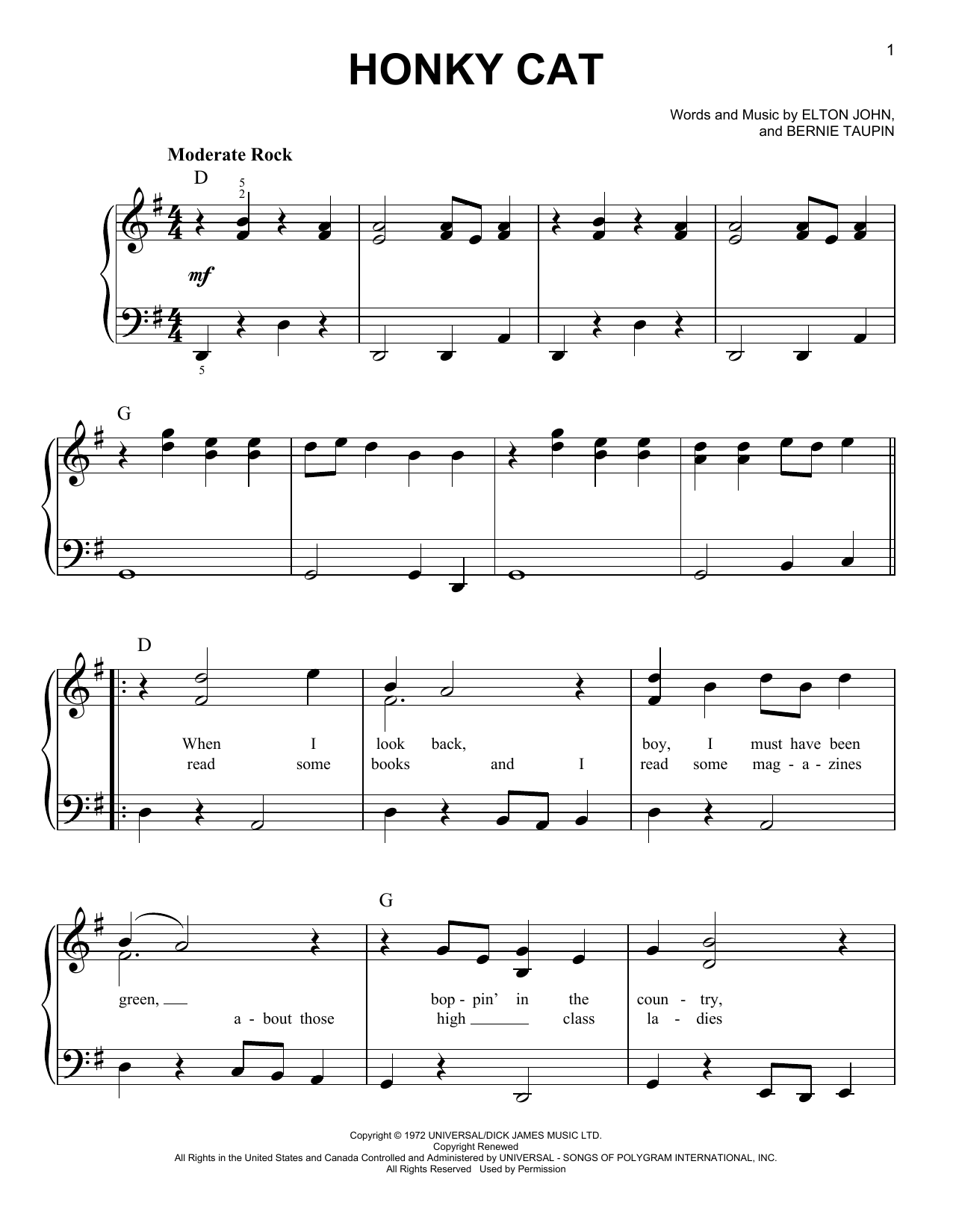 Produktbild zu: Honky Cat (from Rocketman)