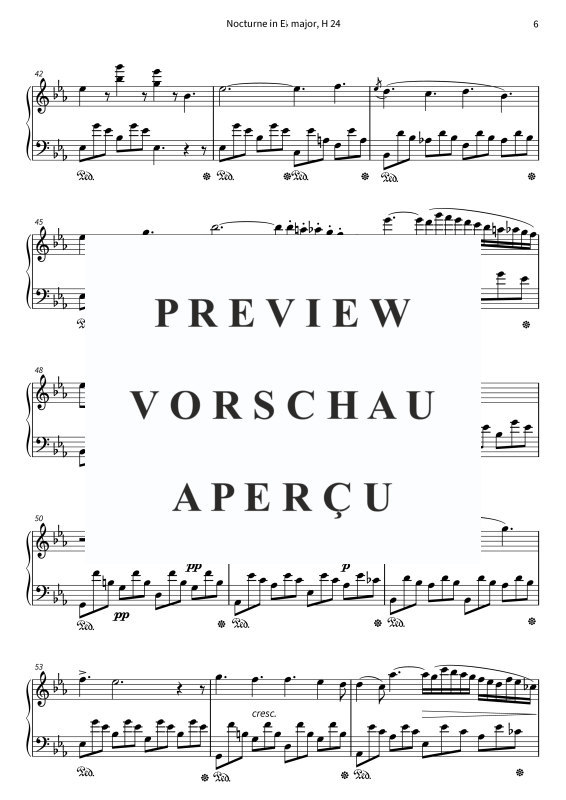 gallery: Nocturne in E-flat major, H. 24, , Klavier Solo