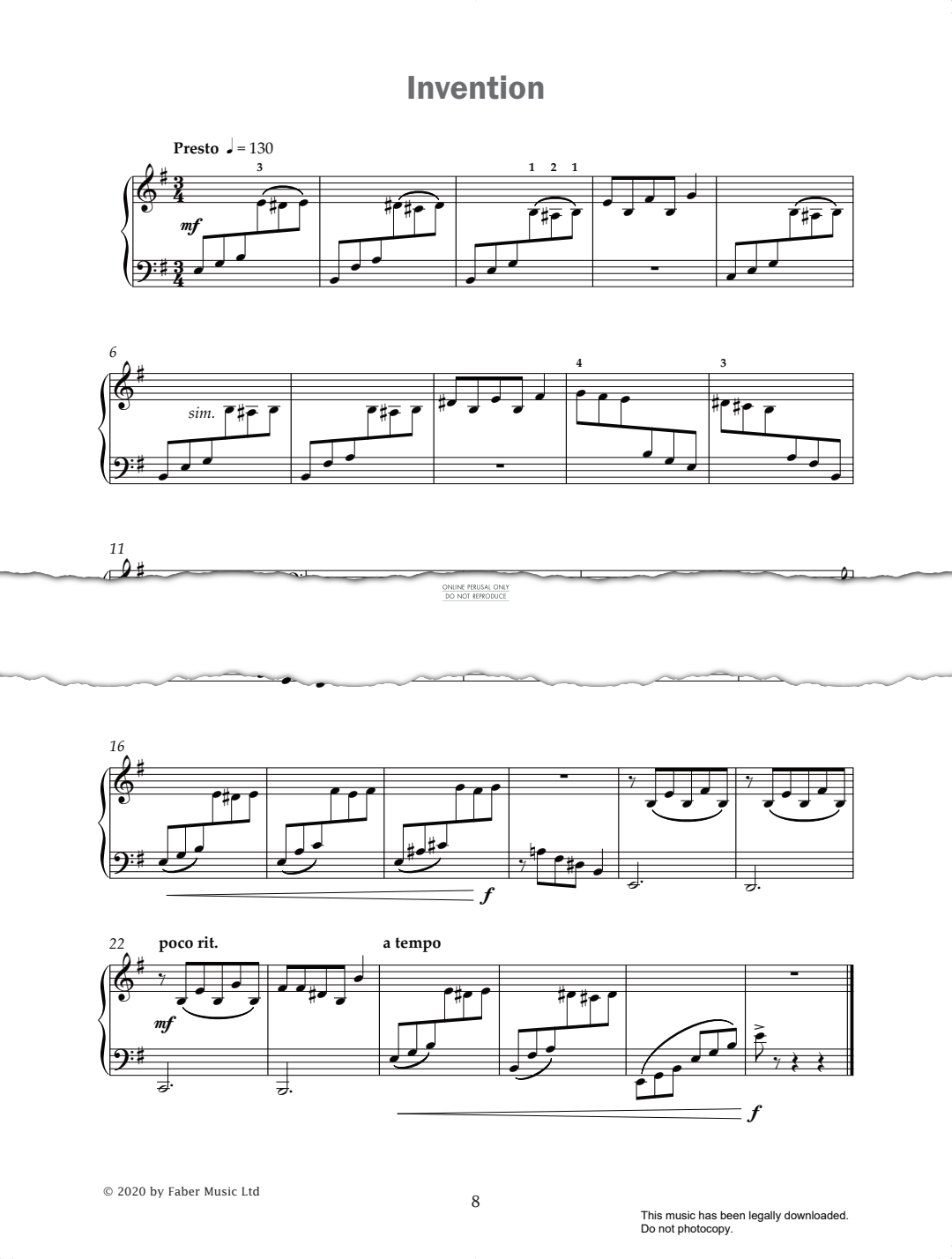 Produktgalerie: Seite 1 von 1 Invention (from 'Improve Your Sight-Reading! A Piece a Week Piano Grade 6'), Paul Harris, Klavier