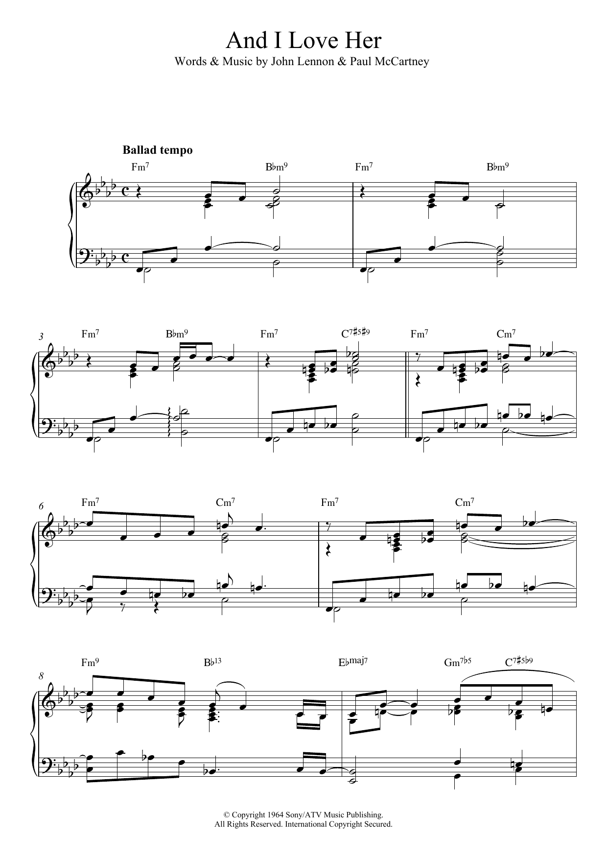 Produktbild zu: And I Love Her (jazz version)