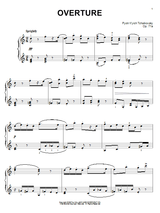 Product gallery: Page 1 of 1 Overture, Pyotr Il'yich Tchaikovsky