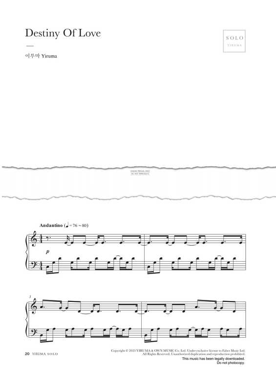 Produktgalerie: Seite 1 von 1 Destiny Of Love, Yiruma, Klavier