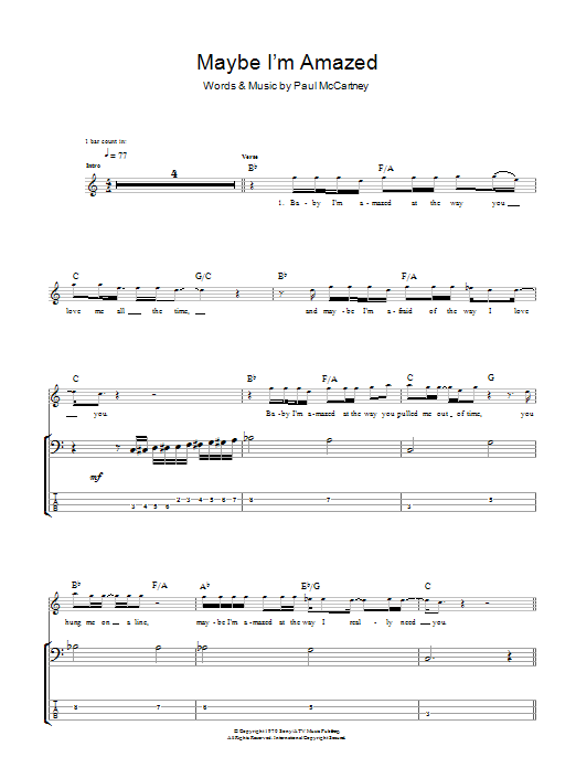 Produktgalerie: Seite 1 von 1 Maybe I'm Amazed, Paul McCartney, E-Bass