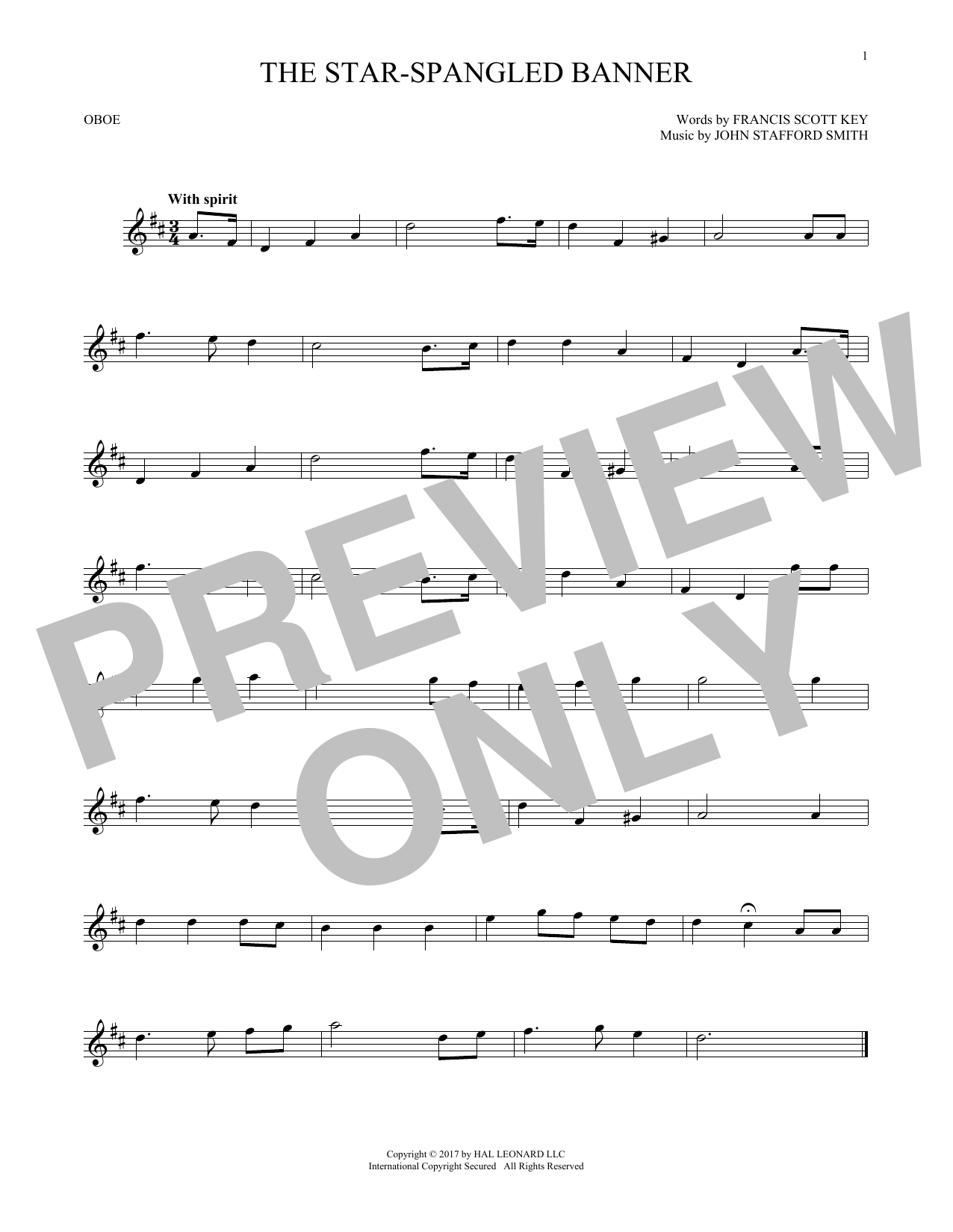 Produktgalerie: Seite 1 von 1 The Star-Spangled Banner, Francis Scott Key, Oboe