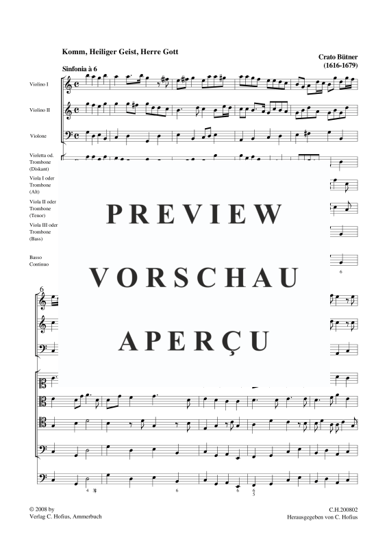 gallery: Komm Heiliger Geist - Motetto concertato auf das Pfingstfest, , (Gemischtes Ensemble Doppelchor, Streicher und BC)