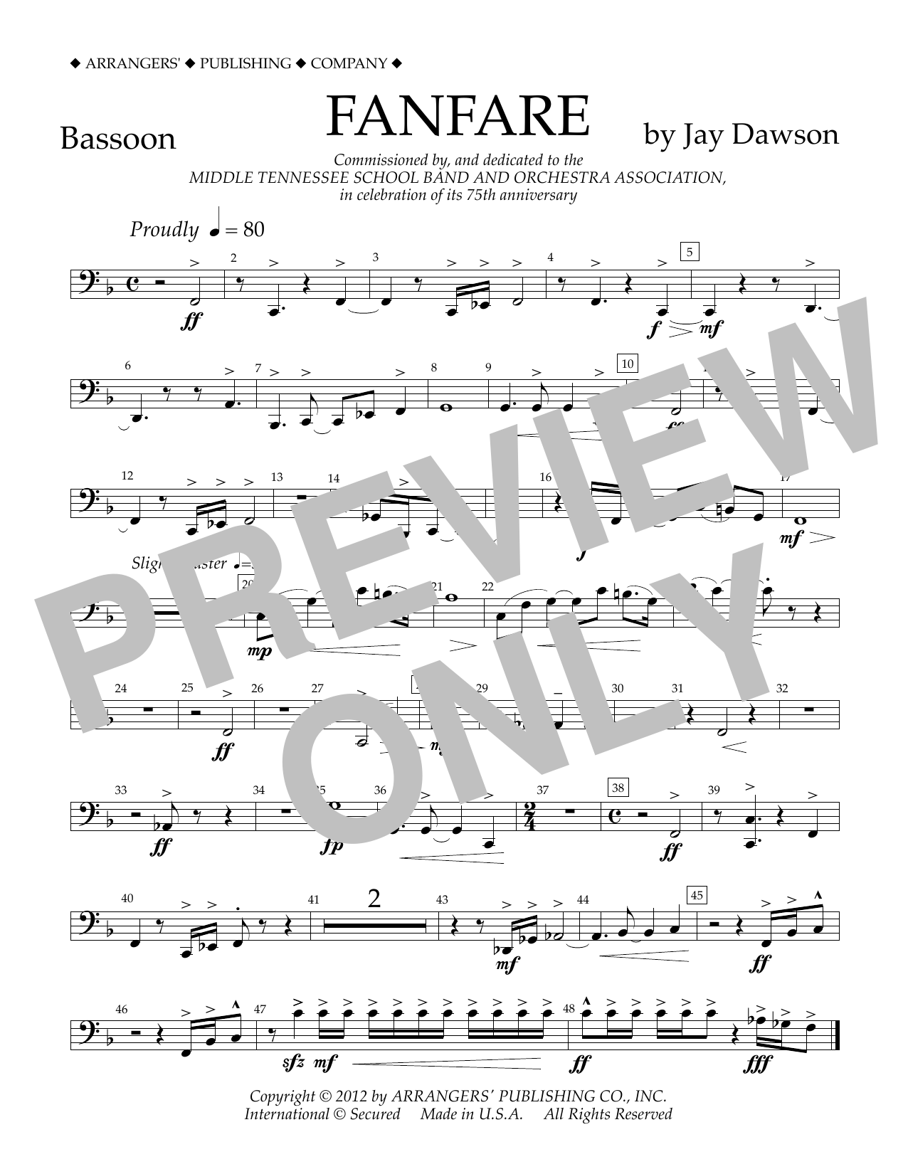 Product picture to: Fanfare - Bassoon