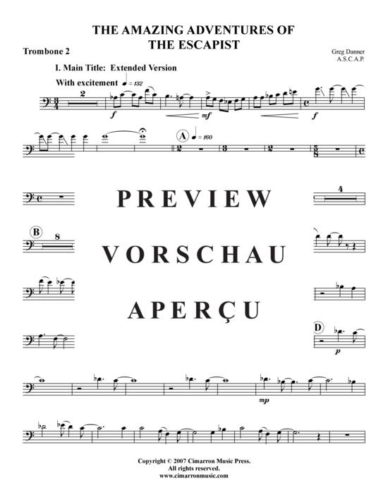 Product gallery: Page 20 of 21 The Amazing Adventures of "The Escapist" , , (Trombone ensemble)