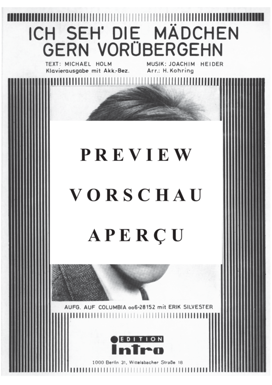 Produktgalerie: Seite 2 von 4 Ich seh die Mädchen gern vorübergehn, Silvester, 	Erik, Klavier und Gesang