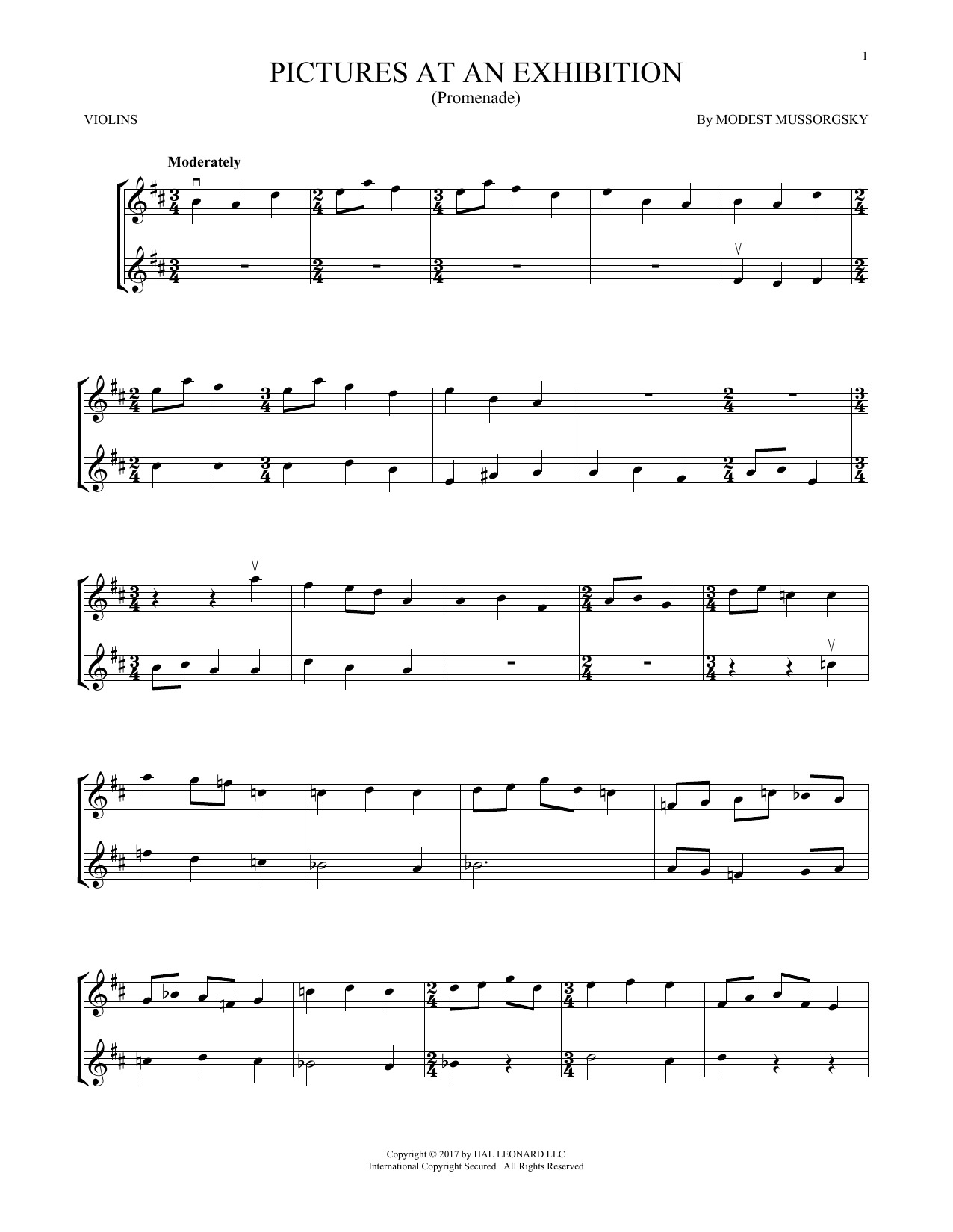 Product gallery: Page 1 of 1 Pictures At An Exhibition (Theme), Modest Mussorgsky