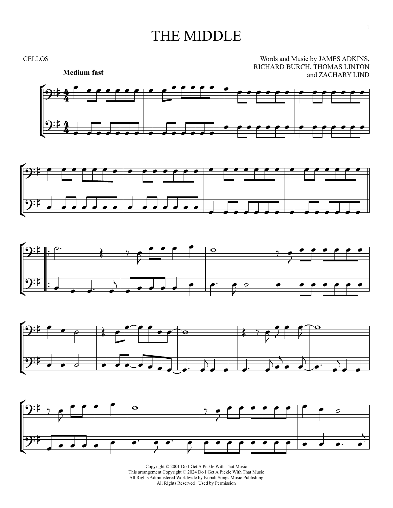 Produktgalerie: Seite 1 von 1 The Middle, Jimmy Eat World, Violoncello