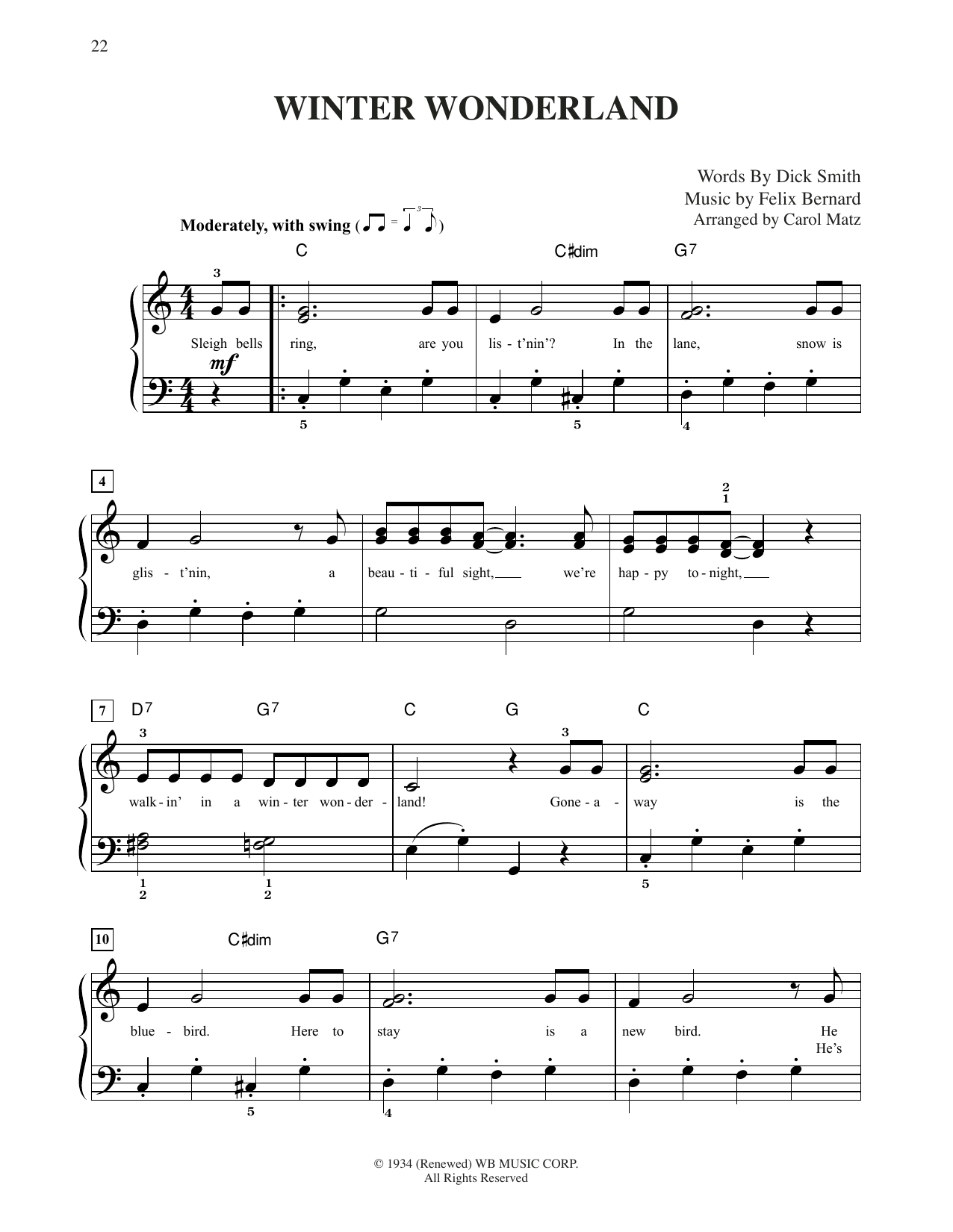 Produktbild zu: Winter Wonderland (arr. Carol Matz)
