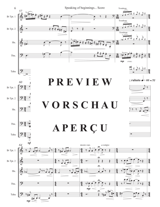 Produktgalerie: Seite 8 von 21 Speaking of Beginnings... , , (Blechbläser Quintett)