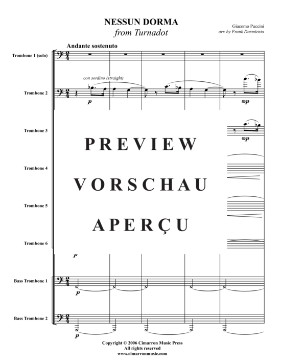 Product gallery: Page 2 of 19 Nessun Dorma , , (Trombone ensemble)