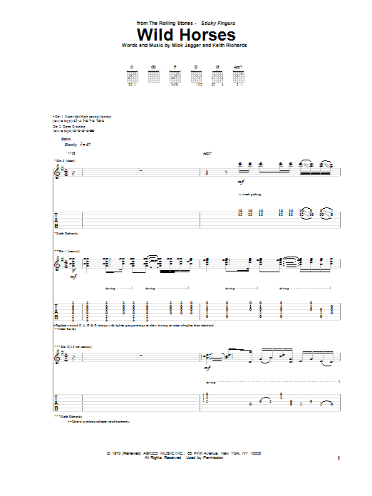Produktgalerie: Seite 1 von 1 Wild Horses, The Rolling Stones, Gitarre