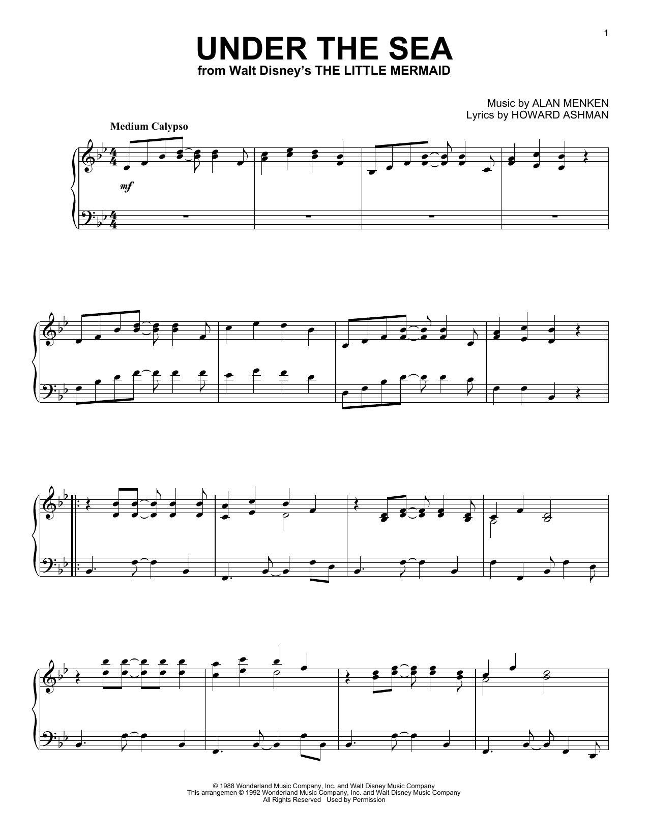 Produktbild zu: Under The Sea (from The Little Mermaid)