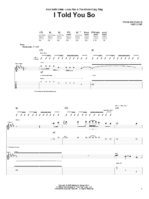 Product gallery: Page 1 of 1 I Told You So, Keith Urban